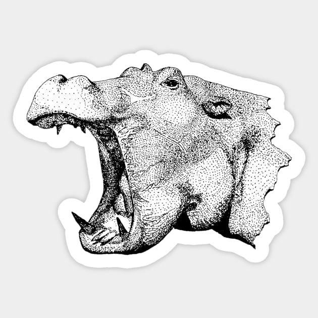 Hippo Sticker by mattleckie